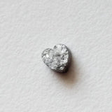 5.3mm Grey Rough Diamond Heart, Raw Flat Grey Heart Shape Diamond Cabochon