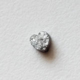 5.2mm Grey Rough Diamond Heart, Flat Grey Heart Raw Diamond Cabochon For Jewelry