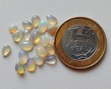 3x4-5x7mm Ethiopian Opal Plain Pear Flat Back Cabochons, Natural Rare Opal