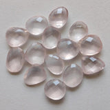 12-14mm Rose Quartz Rose Cut Gemstones, Rose Quartz Faceted Both Side Gems