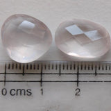 12-14mm Rose Quartz Rose Cut Gemstones, Rose Quartz Faceted Both Side Gems
