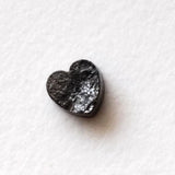 5.1mm Black Rough Diamond Heart, Flat Black Heart Loose Raw Diamond Cabochon