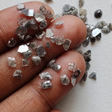 3-5mm Salt And Pepper Rough Diamond Chips, Loose Raw Uncut Diamond Chips / Slices For Jewelry (1Ct To 5Ct) - PDD982