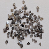 3-5mm Salt And Pepper Rough Diamond Chips, Loose Raw Uncut Diamond Chips / Slices For Jewelry (1Ct To 5Ct) - PDD982