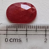 11x15.8mm Ruby Glass Filled Faceted Oval Cabochons, Loose Flat Back Ruby Cabochons Stones For Jewelry - PPH56