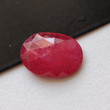 11x15.8mm Ruby Glass Filled Faceted Oval Cabochons, Loose Flat Back Ruby Cabochons Stones For Jewelry - PPH56