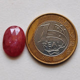 11x15.8mm Ruby Glass Filled Faceted Oval Cabochons, Loose Flat Back Ruby Cabochons Stones For Jewelry - PPH56