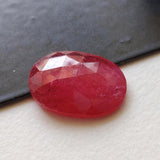 11x15.8mm Ruby Glass Filled Faceted Oval Cabochons, Loose Flat Back Ruby Cabochons Stones For Jewelry - PPH56