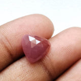10mm Ruby Faceted Triangle Cabochon, Loose Ruby Trillion Flat Back Cabochons Stone For Jewelry - PPH57