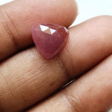 10mm Ruby Faceted Triangle Cabochon, Loose Ruby Trillion Flat Back Cabochons Stone For Jewelry - PPH57