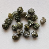 Green Raw Diamond, Loose Raw Uncut Green Diamond Perfect for Bezel Setting, 4-4.5mm 5 Pieces - PPKJ223