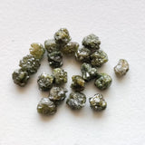 Green Raw Diamond, Loose Raw Uncut Green Diamond Perfect for Bezel Setting, 4-4.5mm 5 Pieces - PPKJ223