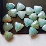 8mm Amazonite Trillion Faceted Gemstones, 6 Pcs Loose Double Side Cut Amazonite Trillion Gemstones For Jewelry - KRS295Z