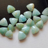 8mm Amazonite Trillion Faceted Gemstones, 6 Pcs Loose Double Side Cut Amazonite Trillion Gemstones For Jewelry - KRS295Z