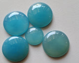 25-28mm Huge Blue Chalcedony Plain Round Cabochon, Blue Chalcedony Flat Back