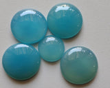 25-28mm Huge Blue Chalcedony Plain Round Cabochon, Blue Chalcedony Flat Back