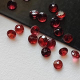 4mm Garnet Round Cut Stone, Natural Faceted Garnet Stone, Loose Garnet Soliatire