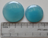 30-35mm Huge Blue Chalcedony Plain Round Cabochon, 1 Piece Blue Chalcedony Flat Back Stone Cabochons For Jewelry - KRS324Z