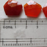 14-16mm Orange Chalcedony Rose Cut Cabochons, Orange Fancy Shape Flat Back