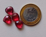 10mm Ruby Pink Colored Quartz, Faceted Ruby Pink Hydro Quartz Heart Shaped