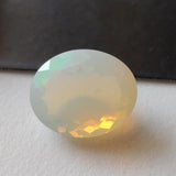 10.5x14mm Ethiopian Opal, Oval Faceted Opal, Fancy Cut Stone For Ring, Faceted Cabochon, 4.3Ct