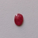 6.5x7.9mm-8.5x10.7mm Ruby Glass Filled Faceted Oval Cabochons, Ruby Flat Back