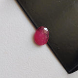 6.5x7.9mm-8.5x10.7mm Ruby Glass Filled Faceted Oval Cabochons, Ruby Flat Back