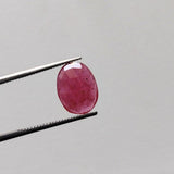 6.5x7.9mm-8.5x10.7mm Ruby Glass Filled Faceted Oval Cabochons, Ruby Flat Back