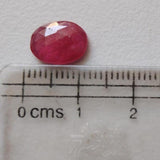 6.5x7.9mm-8.5x10.7mm Ruby Glass Filled Faceted Oval Cabochons, Ruby Flat Back