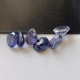 3-9mm Iolite Cut Stone, Violet Blue Faceted Gems, 5 Pcs Iolite Mix Cut Stones