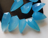 10x19 mm-11x25 mm Blue Chalcedony Faceted Horn Beads, Blue Chalcedony Fancy Horn