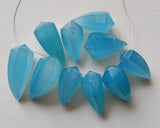 10x19 mm-11x25 mm Blue Chalcedony Faceted Horn Beads, Blue Chalcedony Fancy Horn
