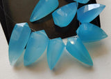 10x19 mm-11x25 mm Blue Chalcedony Faceted Horn Beads, Blue Chalcedony Fancy Horn