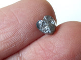 5.3mm Grey Rough Diamond Heart, Loose Flat Raw Grey Heart Shape Diamond Cabochon For Jewelry - PDD983