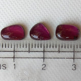 5-6mm Garnet Rhodolite Cabochons, 3 Pcs Natural Plain Free Form Shape Garnet Flat Back Slice Cabs - PDG373