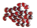 6-10mm Garnet Cabochons, 5 Pcs Natural Plain Free Form Shape Garnet Flat Back