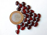 6-10mm Garnet Cabochons, 5 Pcs Natural Plain Free Form Shape Garnet Flat Back