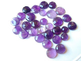 16-17mm Amethyst Cabochon Lot, Round Checker Cut, Loose Flat Back Faceted Amethyst For Jewelry, 5 Pieces  - KS77B