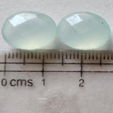 10x14mm Aqua Chalcedony Faceted Oval Stones, 4Pcs Loose Aqua Chalcedony Double Side Cut Gems For Jewelry - KRS261Z