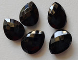 12.5x17.5mm Black Onyx Faceted Pear Gemstones, 5 Pieces Loose Black Onyx Double Side Cut Gems Pear Stones For Jewelry - GS3152Z