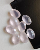 8x12mm Rose Quartz Oval Gemstones, Oval Rose Quartz Double Side Faceted