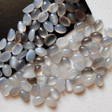 4x6mm Grey Moonstone Oval Plain Flat Back Cabochon, Loose Oval Plain Calibrated Moonstone For Jewelry (5 Pcs To 25 Pcs) - BGPA478Z