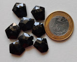 14-16mm Black Onyx Rose Cut Cabochon, Black Onyx Fancy Cut Flat Back Cabochons For Jewelry (5Pcs To 20pcs) - GS3142Z