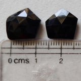 14-16mm Black Onyx Rose Cut Cabochon, Black Onyx Fancy Cut Flat Back Cabochons For Jewelry (5Pcs To 20pcs) - GS3142Z
