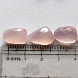 14-17mm Rose Quartz Chalcedony Rose Cut Cabochon, Light Pink Chalcedony Faceted