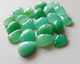 7x10mm-13x18mm Chrysoprase Plain Pear Flat Back Cabochons, Sea Green Chrysoprase