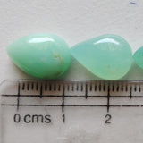 7x10mm-13x18mm Chrysoprase Plain Pear Flat Back Cabochons, Sea Green Chrysoprase