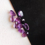 5x7mm African Amethyst Oval Cut Stone Lot, Natural Pointed Back Faceted 10Pcs