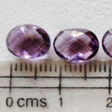 7x9mm Amethyst Oval Checkboard Stones, Amethyst Rose Cut Both Side