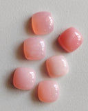 10mm Pink Opal Cushion Cut Cabochons, 10 Pieces Loose Natural Pink Opal Plain Cushion Cut Square Flat Back Cabochons For Jewelry - PKSG37Z